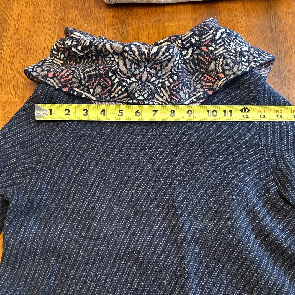 Anthropologie Moth Wool & Alpaca Blend Tunic Sweater | XS | Fair Isle Cowl Neck - Picture 7 of 10